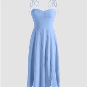 Cider lights blue corset midi dress, size medium.